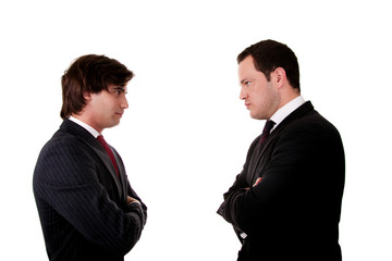 two businessman standing face to face