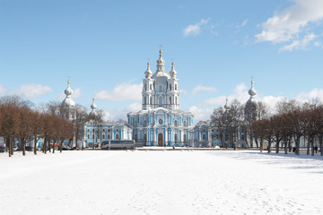 Obraz premium Russia, St. Petersburg. Smolny Cathedral