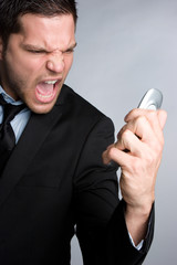 Yelling Cell Phone Businessman
