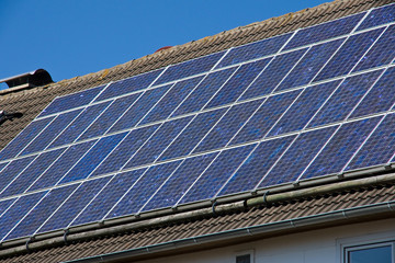 Solar cells on a roof
