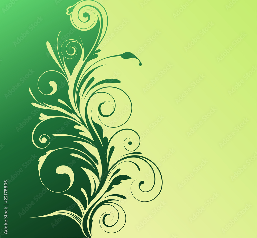 Wall mural floral decorative background