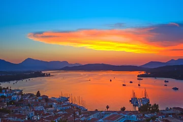 Selbstklebende Fototapete Meer / Sonnenuntergang Colorful sunset over Aegean sea