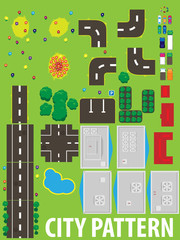 Vector Pattern City. Top view.