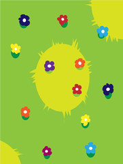 Solar glade with blossoming colors