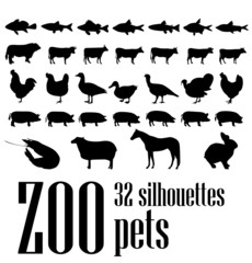 vector silhouettes 32 pets