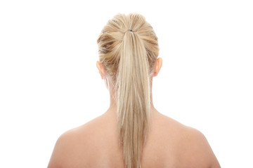 Fototapeta premium Close-up of beautiful woman, over white background