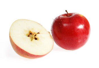 Slit red apple