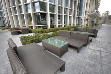 Park in a modern building in city