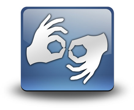 3D Effect Icon "Sign Language"
