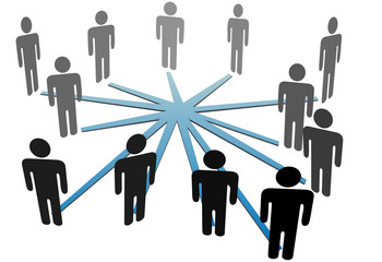 People connect in social media network or business