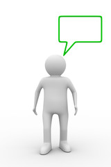 man on white background. Isolated 3D image