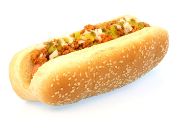chili hot dog