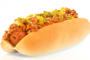 chili hot dog