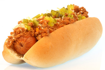 chili hot dog