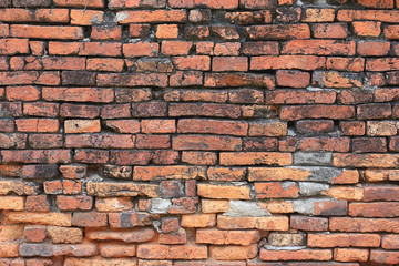 Fragment of rustic red brick wall surface