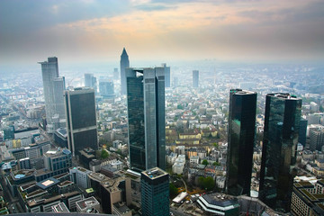 View from the Maintower in Frankfurt - obrazy, fototapety, plakaty