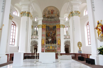 Indoor Christian Church With Lights