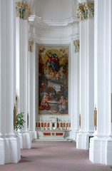 Obraz na płótnie Canvas Indoor Christian Church With Lights