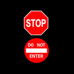 stop and do not enter signs