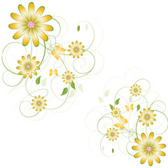 Fototapeta na wymiar Abstract flowers background with place for your text
