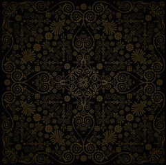 square brown on black design