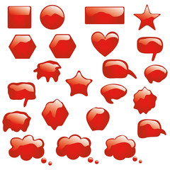 set of bubbles icons symbols talk glossy speech thought