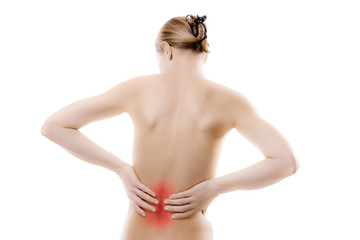 Naklejka premium Woman massaging pain back