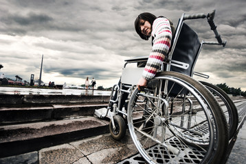 Woman in a wheelchair
