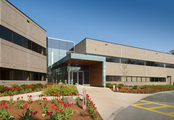 Modern commercial building located in industrial park