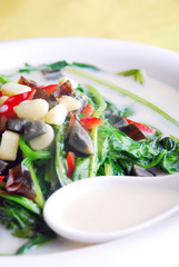 china delicious food-- preserved egg and spinach soup