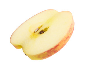 Apple slice on white background