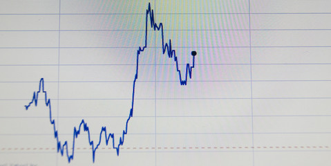 Business graphs on the lcd screen