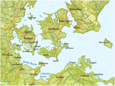 Landkarte von der Ostsee