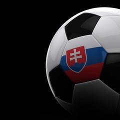 Obraz premium Slovakian soccer ball over black background