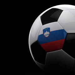 Obraz premium Slovenian soccer ball over black background