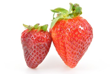 Fresh strawberries on white background