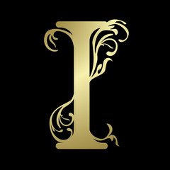 Alphabetic letter I, in gold © DotCandy