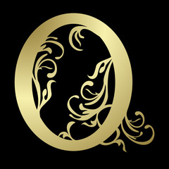 Alphabetic letter o, in gold © DotCandy