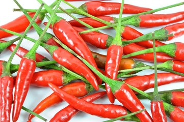 close-up view of the red pepper
