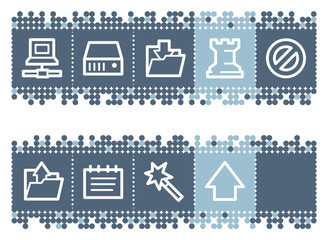 Blue dots bar with data web icons