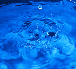 Splash of water in blue