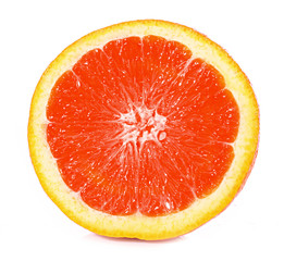 Orange closeup isolated on a white background.