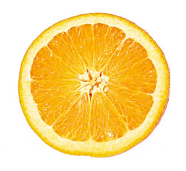 Orange closeup isolated on a white background.