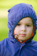 boy in a raincoat