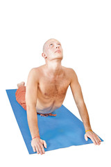 Yoga. Man in bhujanga asana position - 22213825