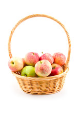 Ripe apples in a basket