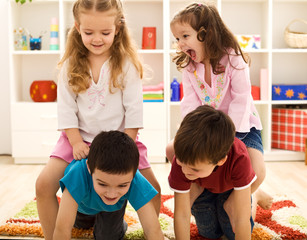 Kids having fun in their room