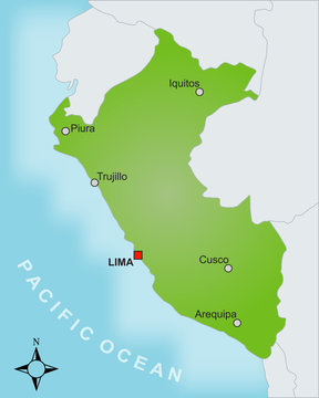 Karte Peru vektor