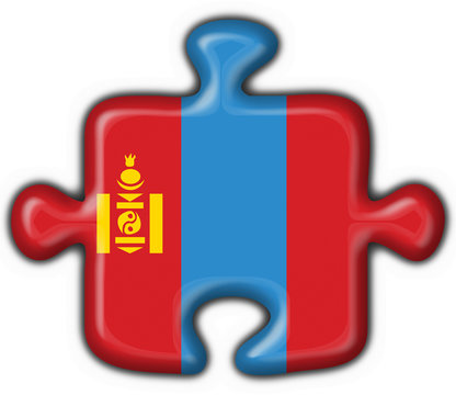 mongolia button flag puzzle shape