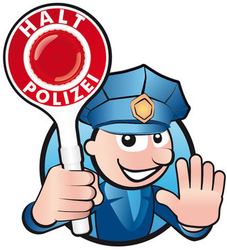 Polizist mit Kelle